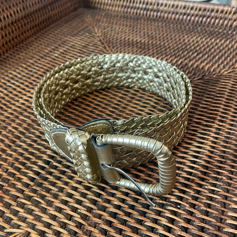 Gold Faux Leather Belt-Small
